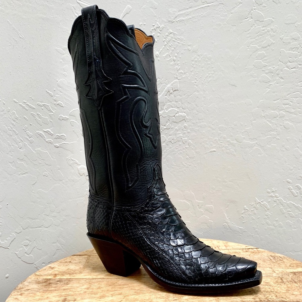 Lucchese Black 6.5 (7.5M) Leather Cowboy Boots